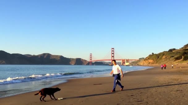 Most Golden Gate Jak Vidět Baker Beach San Francisco Kalifornie — Stock video