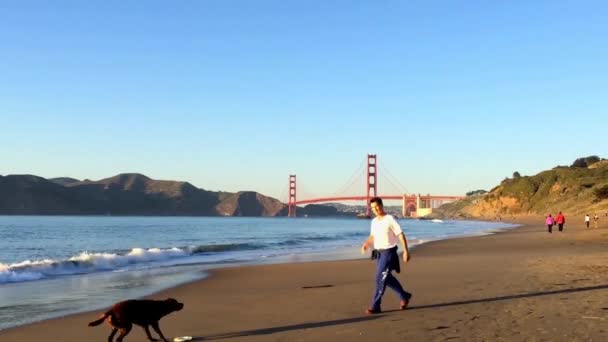 Golden Gate Bridge Visto Baker Beach San Francisco California Usa — Video Stock