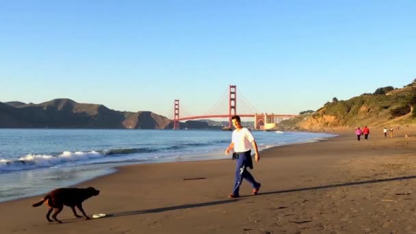 Golden Gate Bridge Visto Baker Beach San Francisco California Usa — Video Stock