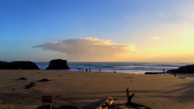 Günbatımında Doğal Köprüler Eyalet Sahili, Santa Cruz California, Usa