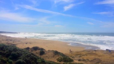 Half Moon Bay, Venice Beach, Pillar Point, California 'daki güzel Kaliforniya manzarası. ABD