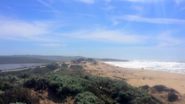 Half Moon Bay, Venice Beach, Pillar Point, California 'daki güzel Kaliforniya manzarası. ABD