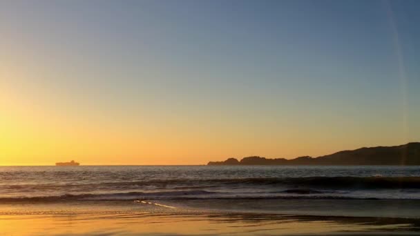 Golden Gate Bridge Visto Baker Beach Tramonto San Francisco California — Video Stock