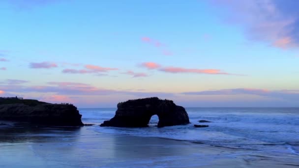 Natural Bridges State Beach Pôr Sol Santa Cruz Califórnia Eua — Vídeo de Stock