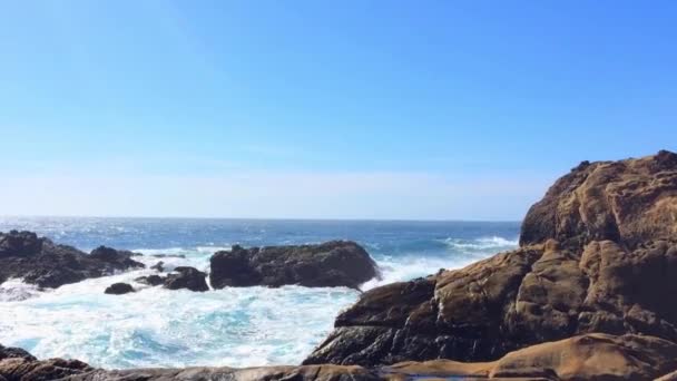 Underbara Bilder Naturutsikt Någonstans State Natural Reserve Point Lobos Kalifornien — Stockvideo