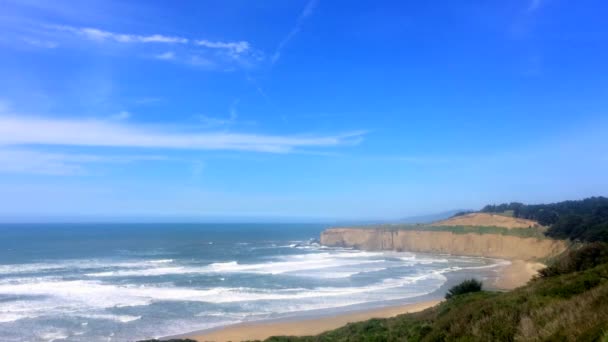 Prachtig Californisch Landschap Aan Half Moon Bay Venice Beach Pillar — Stockvideo