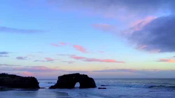Natural Bridges State Beach Pôr Sol Santa Cruz Califórnia Eua — Vídeo de Stock