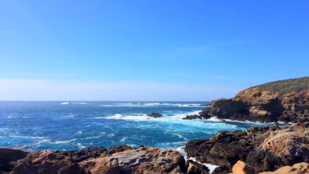 Underbara Bilder Naturutsikt Någonstans State Natural Reserve Point Lobos Kalifornien — Stockvideo