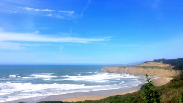 Prachtig Californisch Landschap Aan Half Moon Bay Venice Beach Pillar — Stockvideo