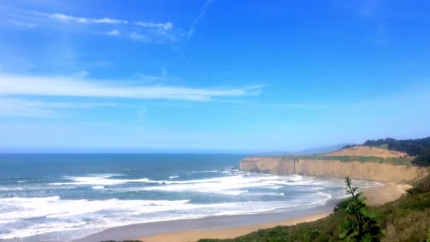 Schöne Kalifornische Landschaft Der Half Moon Bay Venice Beach Pillar — Stockvideo