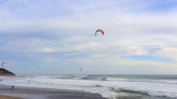 Big Basin State Beach Kalifornien Februari 2016 Kite Surfare Vid — Stockvideo