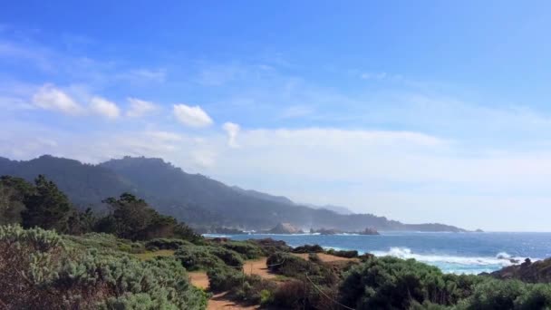 Nádherné Záběry Turistického Výhledu State Natural Reserve Point Lobos Kalifornie — Stock video