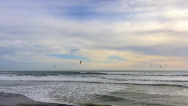 Big Basin State Beach Kalifornien Februari 2016 Kite Surfare Vid — Stockvideo