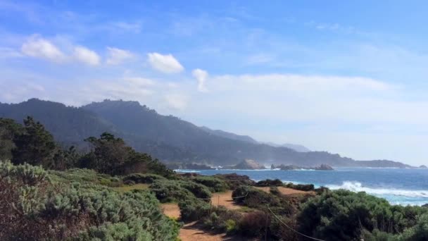 加州Lobos州自然保护区某个地方自然景观的精彩镜头 — 图库视频影像