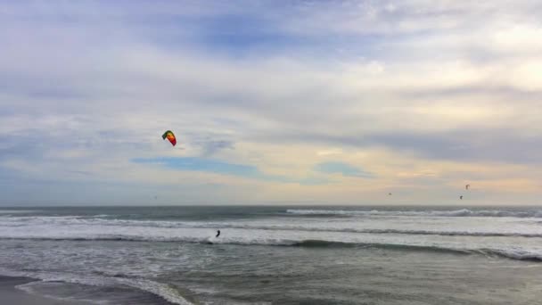 Big Basin State Beach Kalifornien Februar 2016 Kitesurfer Big Basin — Stockvideo