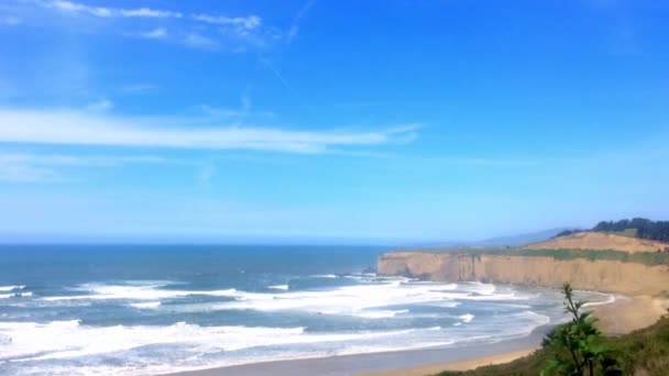 Beautiful Californian Landscape Half Moon Bay Venice Beach Pillar Point — Stock Video