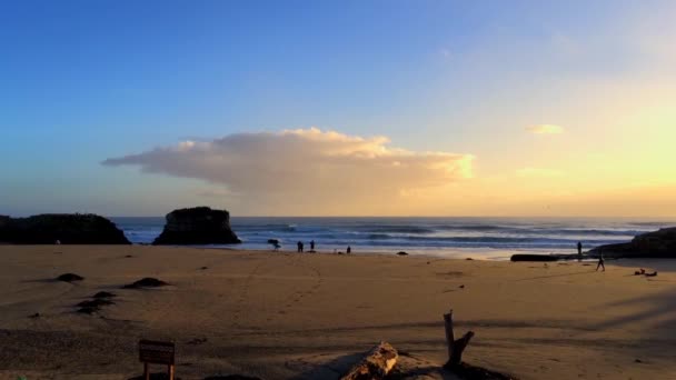 Natural Bridges State Beach Pôr Sol Santa Cruz Califórnia Eua — Vídeo de Stock