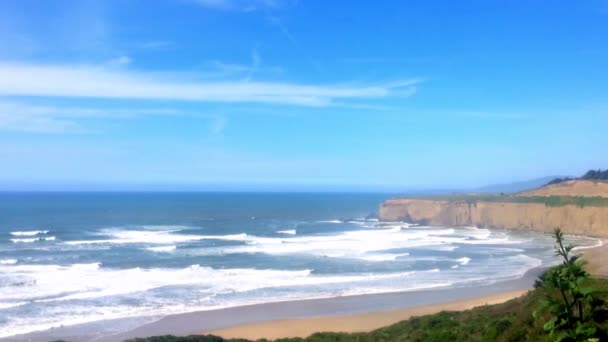 Όμορφο Καλιφορνέζικο Τοπίο Στο Half Moon Bay Venice Beach Pillar — Αρχείο Βίντεο