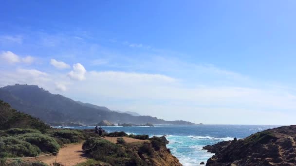 カリフォルニア州自然保護区のどこかで自然の景色の豪華な映像 Point Lobos California — ストック動画