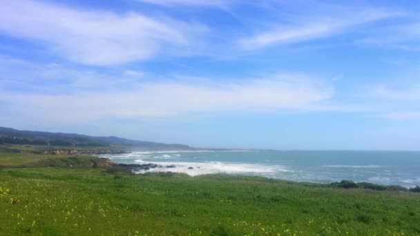 Hermoso Paisaje Californiano Half Moon Bay Venice Beach Pillar Point — Vídeos de Stock