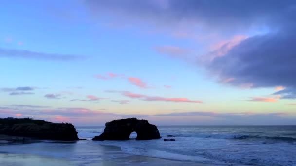 Natural Bridges State Beach Pôr Sol Santa Cruz Califórnia Eua — Vídeo de Stock