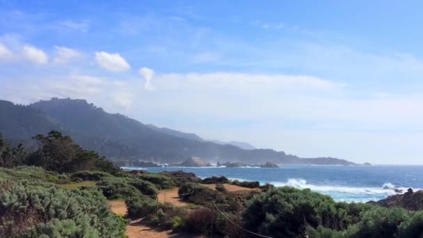 Wspaniałe Nagranie Punktu Widokowego State Natural Reserve Point Lobos Kalifornia — Wideo stockowe