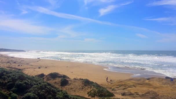 Schöne Kalifornische Landschaft Der Half Moon Bay Venice Beach Pillar — Stockvideo