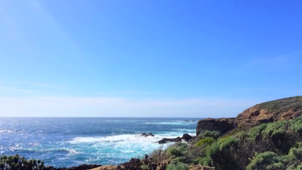 Underbara Bilder Naturutsikt Någonstans State Natural Reserve Point Lobos Kalifornien — Stockvideo