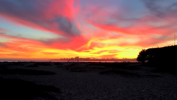 Coucher Soleil Port Santa Cruz Sur Nord Baie Monterey Dans — Video