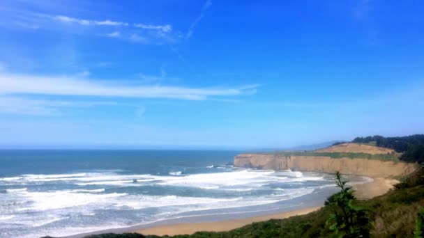 Όμορφο Καλιφορνέζικο Τοπίο Στο Half Moon Bay Venice Beach Pillar — Αρχείο Βίντεο