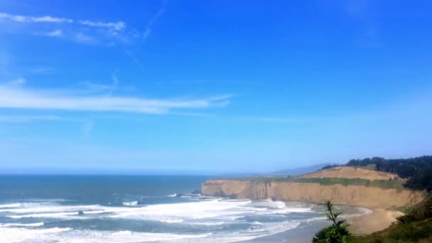 Schöne Kalifornische Landschaft Der Half Moon Bay Venice Beach Pillar — Stockvideo