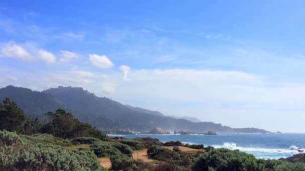 加州Lobos州自然保护区某个地方自然景观的精彩镜头 — 图库视频影像