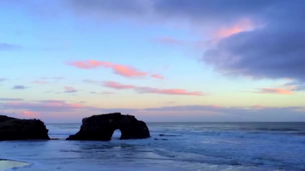 Natural Bridges State Beach Pôr Sol Santa Cruz Califórnia Eua — Vídeo de Stock