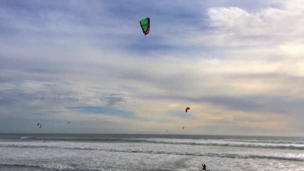 Big Basin State Beach Kalifornien Februar 2016 Kitesurfer Big Basin — Stockvideo
