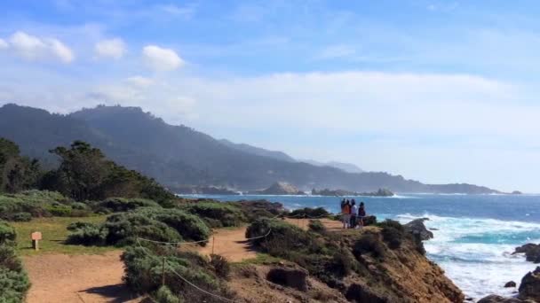 Herrliche Aufnahmen Einer Naturaufnahme Irgendwo State Natural Reserve Point Lobos — Stockvideo