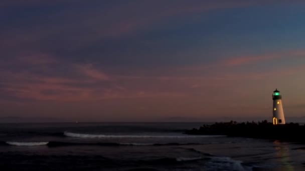 Zachód Słońca Porcie Santa Cruz Nad Północną Zatoką Monterey Hrabstwie — Wideo stockowe