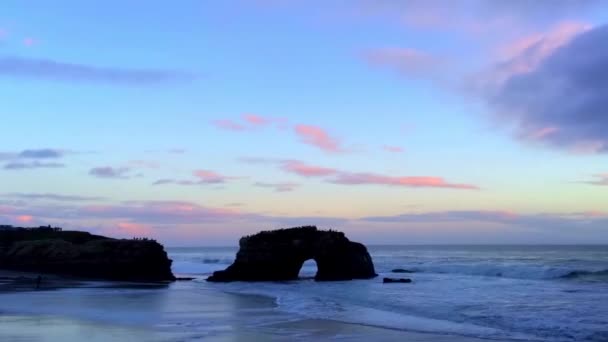 Natural Bridges State Beach Tramonto Santa Cruz California Usa — Video Stock