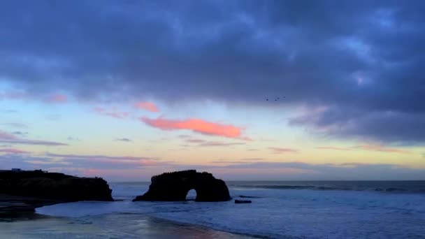 Natural Bridges State Beach Tramonto Santa Cruz California Usa — Video Stock