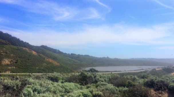 Vackert Kaliforniskt Landskap Vid Half Moon Bay Venice Beach Pillar — Stockvideo