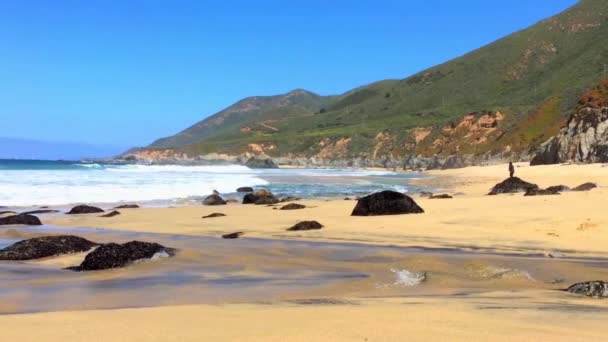 Stille Oceaan Bij Garrapata State Park Langs Central Coast Van — Stockvideo