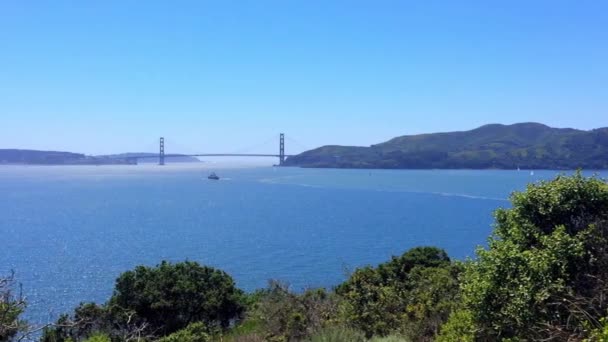 Γέφυρα Golden Gate Από Νησί Angel Σαν Φρανσίσκο Καλιφόρνια Ηπα — Αρχείο Βίντεο