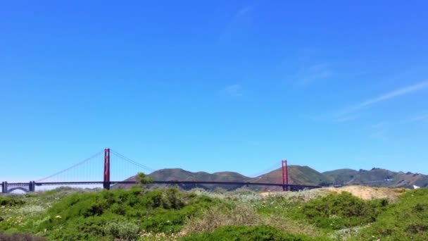 Puente Golden Gate Visto Desde Chrissy California — Vídeo de stock