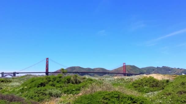 Puente Golden Gate Visto Desde Chrissy California — Vídeos de Stock