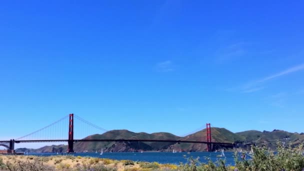 Мост Золотые Ворота Вид Крисси Калифорния Сша — стоковое видео