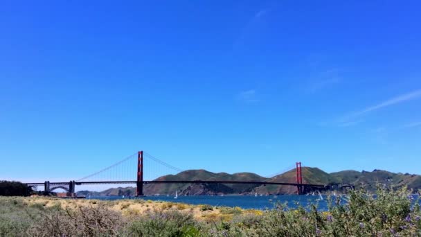 Golden Gate Bridge Von Chrissy Kalifornien Usa Aus Gesehen — Stockvideo