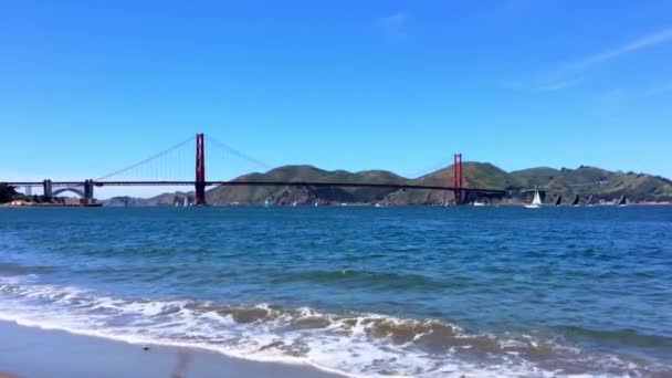 Ponte Golden Gate Vista Chrissy Califórnia Eua — Vídeo de Stock