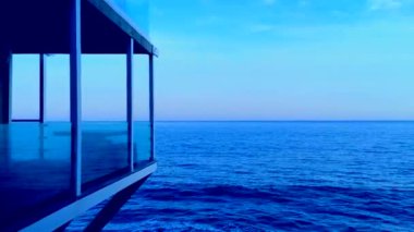 Günbatımında Malibu 'daki Zuma Plajı' nda modern bina, Kaliforniya, ABD