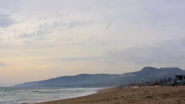 Zuma Beach Malibu Sunset California Usa — стокове відео