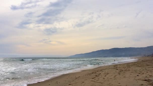 Zuma Beach Malibu Sunset California Usa — стокове відео