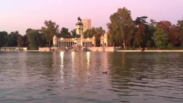 Pomnik Alfonsa Xii Retiro Park Madrycie Hiszpania — Wideo stockowe